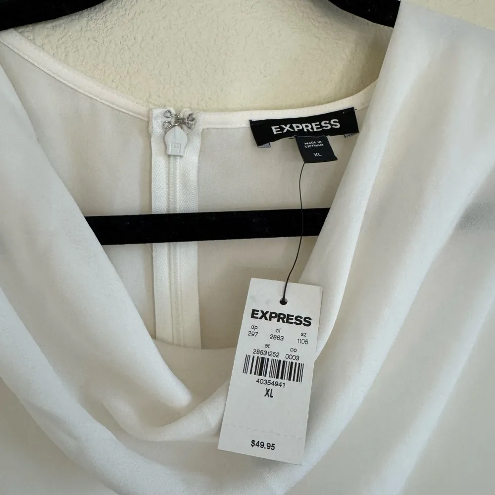 EXPRESS White Cowl Neck Tank NWT size XL - Image 3