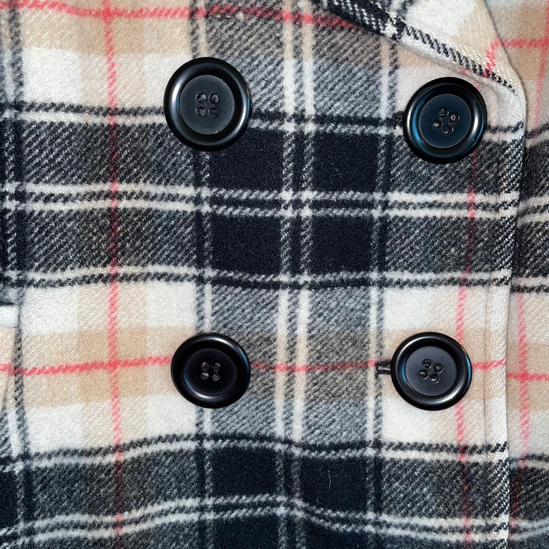 100% Wool plaid Peacoat 8P - Image 3