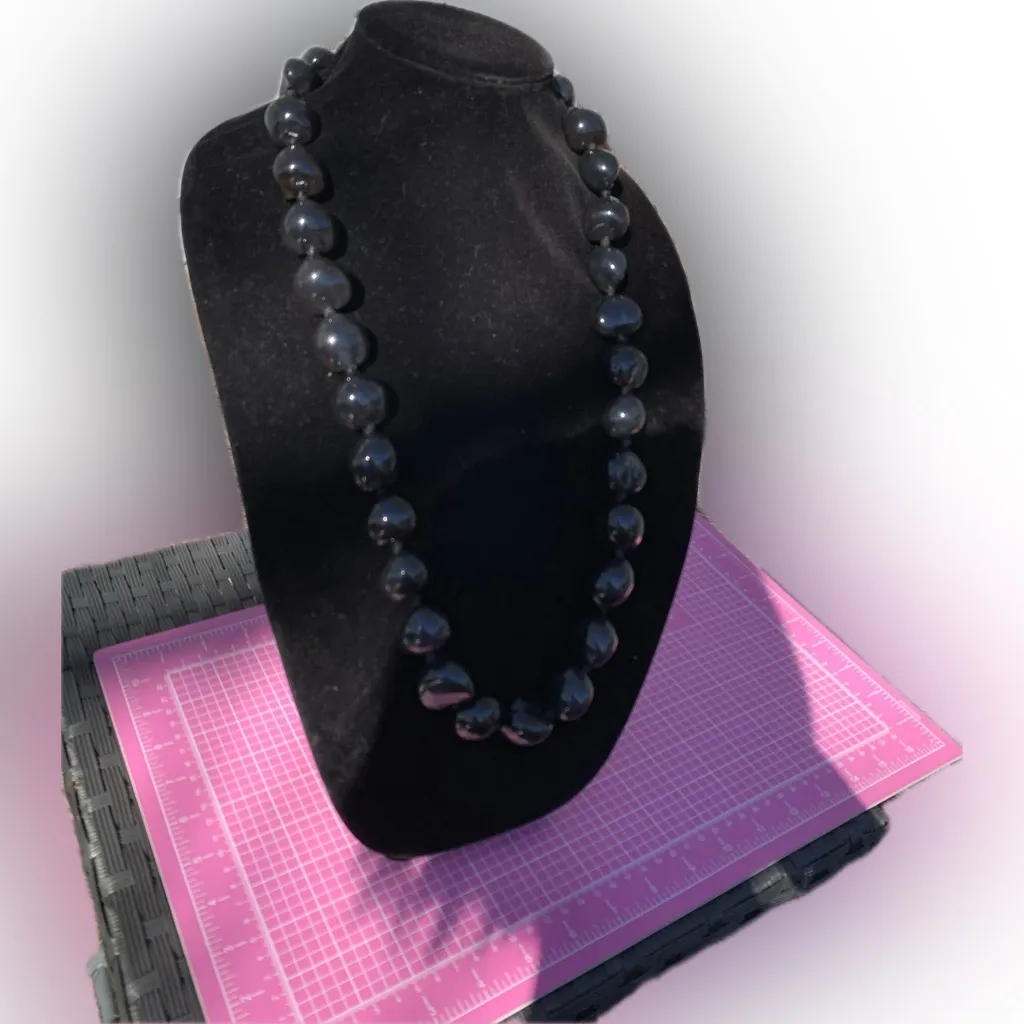 PANNEE by Panacea lightweight adjustable freestyle Black Beaded Necklace 40+6” - Image 6