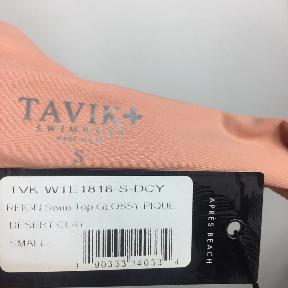 TAVIK Lace Up Bikini Top Reign Glossy Pique Desert Clay S - Image 7