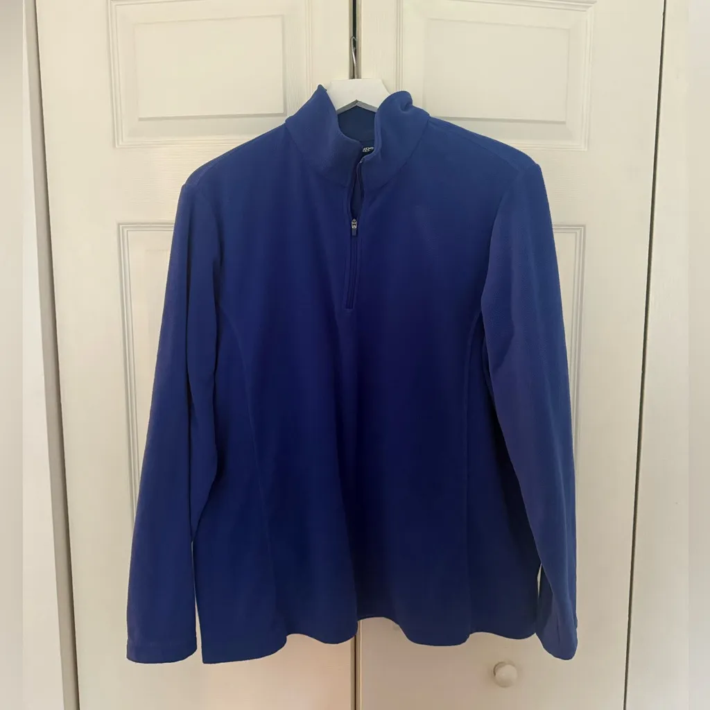 Lands' End Blue Quarter Zip Sweatshirt Royal Blue Women's Pullover Size XL - Image 2