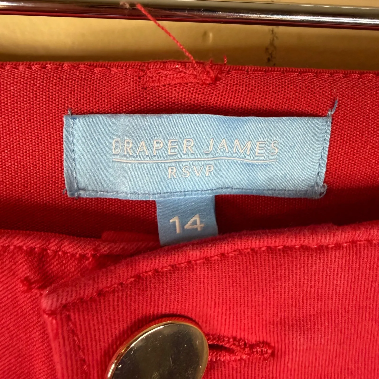 Draper James RSVP Red High Rise Pants Size 14 Womens‎ Career Vacation Wear - Image 2