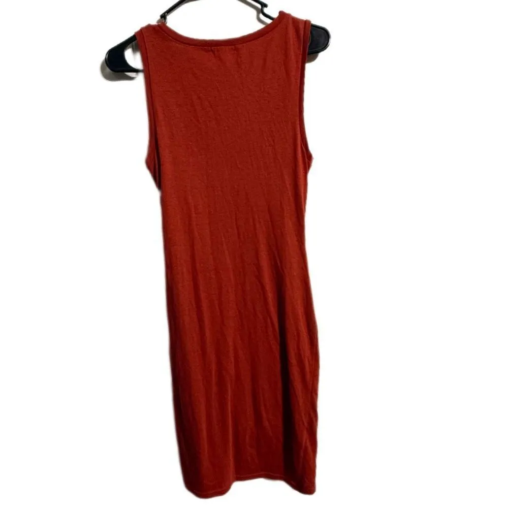 Leith ‎ Red Asymmetrical Ruched Mini Dress - Image 2