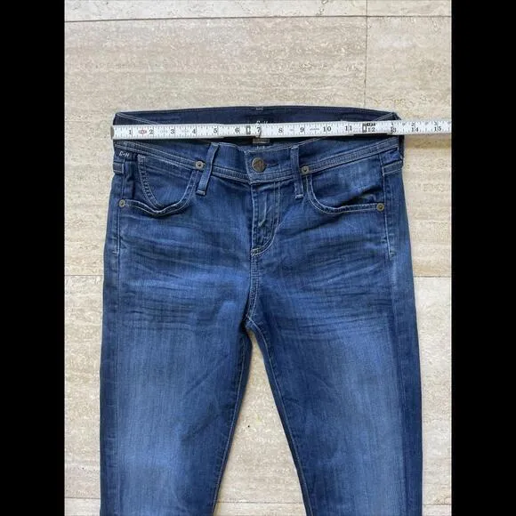 CITIZENS OF HUMANITY  Dani Jeans Crop Straight‎ Cuffed Hem Size 24 - Image 4