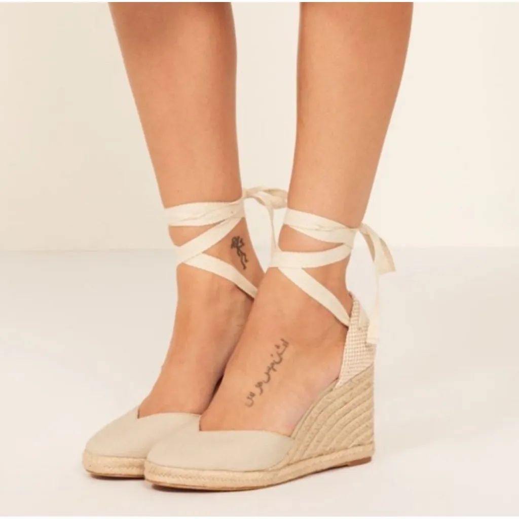 REFORMATION CAMILLA ESPRDILLES LACE UP WEDGE ✨👜 - Image 3
