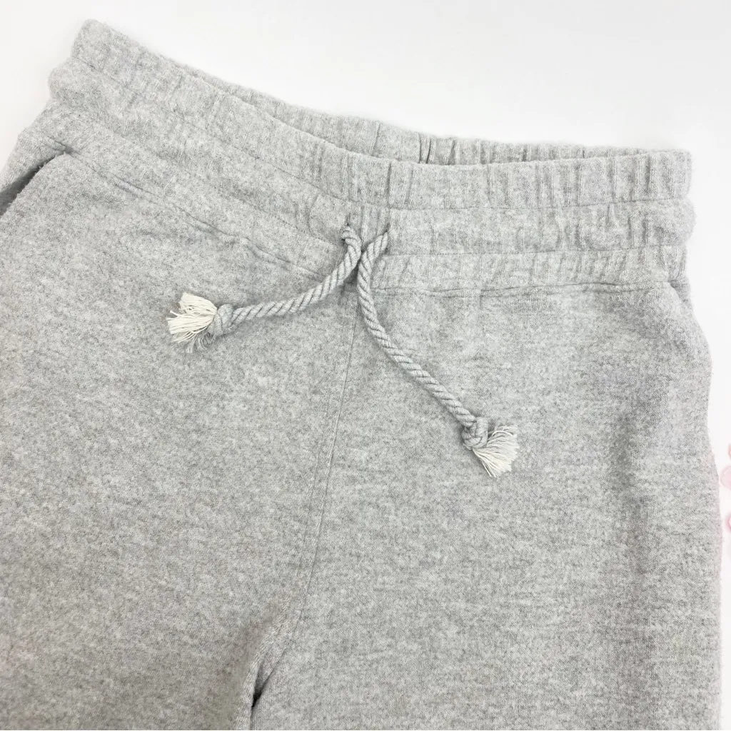 Faherty Fleece High Rise Sweatpants Lounge Track Pants: Light Heather Grey - Image 4