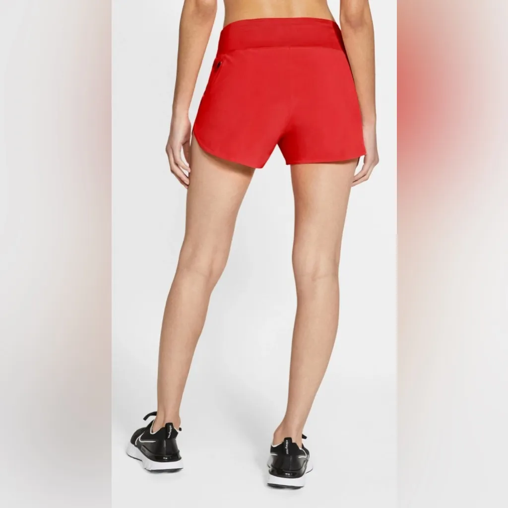 NIKE DRI FIT ECLIPSE 3” WOMEN'S RUNNING SHORTS RED/ORANGE SMALL - Image 3