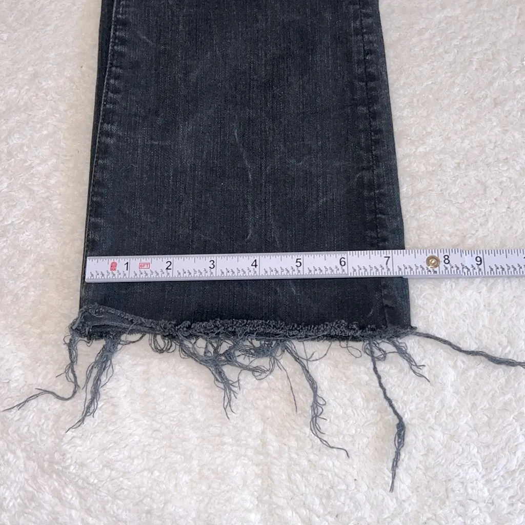 Mother The Hustler‎ Ankle Fray Jeans Not Guilty Black Wash Size 26 - Image 7
