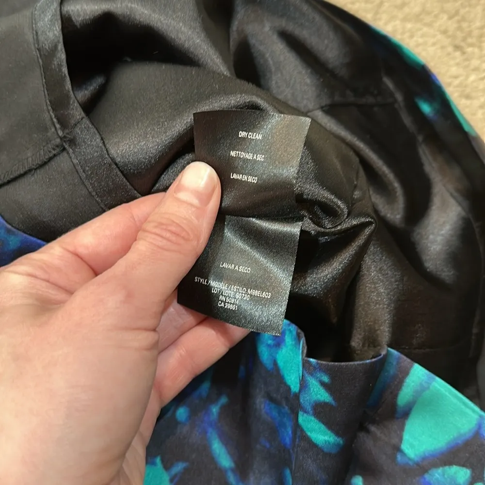 Tahari Floral Dark Sheath Shortsleeves Fairy Office Church Women Dress Size 10 - Image 8