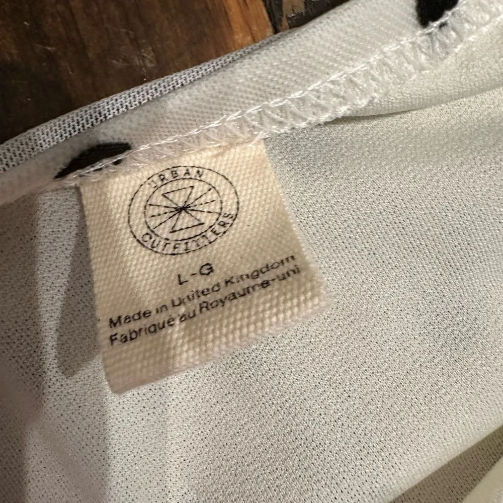 Urban Outfitters Strapless White Dress with Black Polka Dots - Image 2