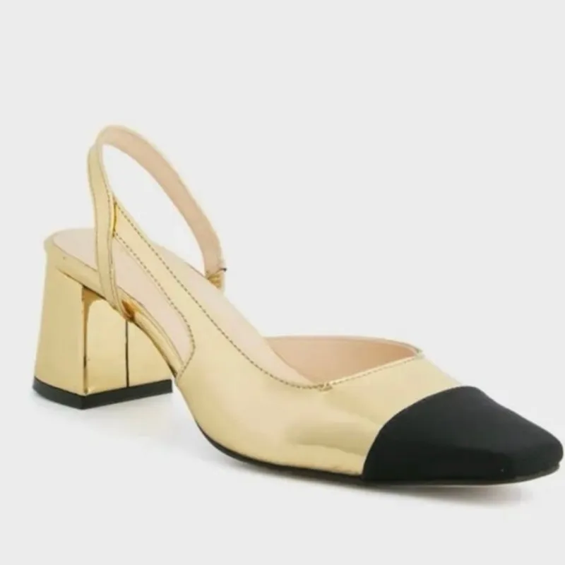 Tuckernuck Gold Tinsley Slingback Heels size 8.5 new in box - Image 9