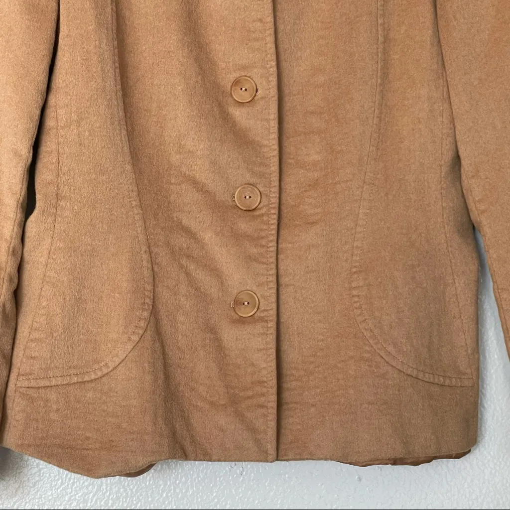 Vintage Zanella Angora Wool Blend Tan Shana Jacket Size 10 - Image 4