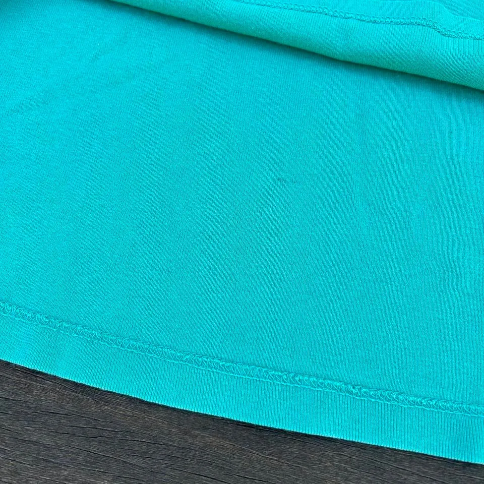 Vintage Gerard Works Turquoise Blue Long Sleeve Henley Shirt w/ Button Up Front - Image 6