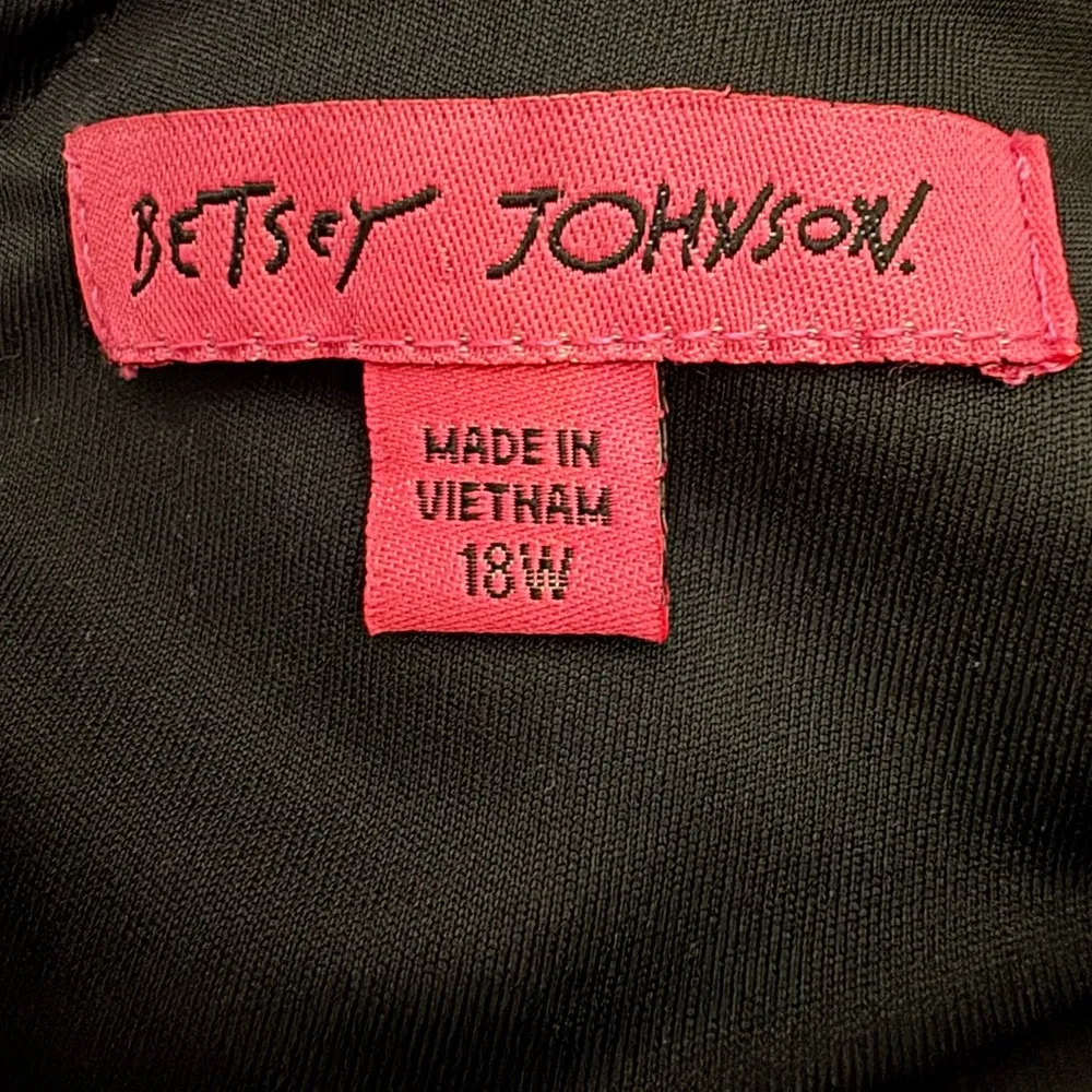 Vintage Betsey Johnson Black Pearl Trim Cocktail Dress Size 18W‎ - Image 6