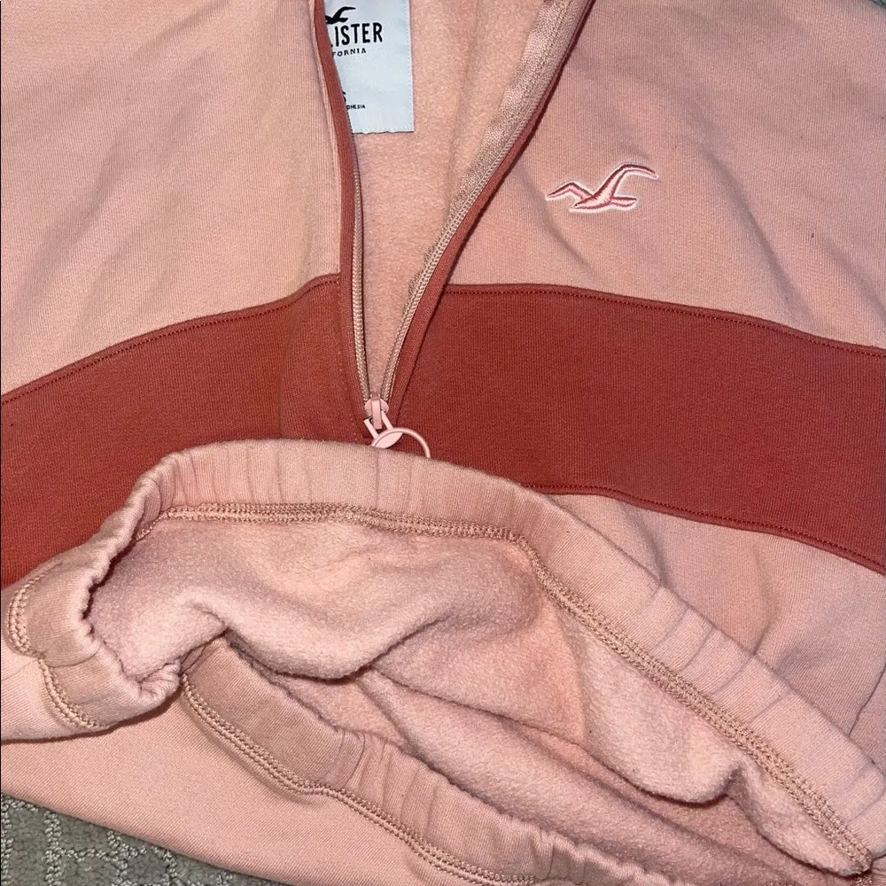 Hollister Pink Quarter Zip Sweatshirt - Image 4