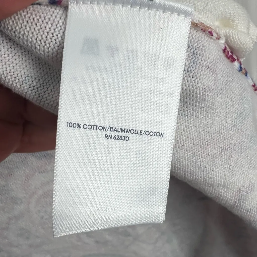 Land's End Fine Gauge Sweater Paisley open front cardigan size M 10 - Image 4