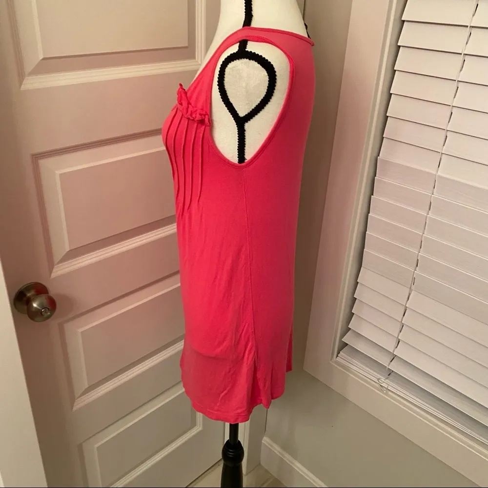 Hanna g|| Pink sleeveless long tunic top with design on shoulder and bottom Size M - Image 4