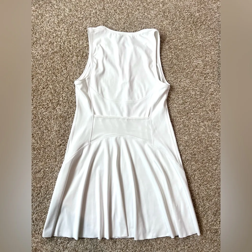 Athleta Ace Tennis Dress White Front Zip Sz Medium - Image 8