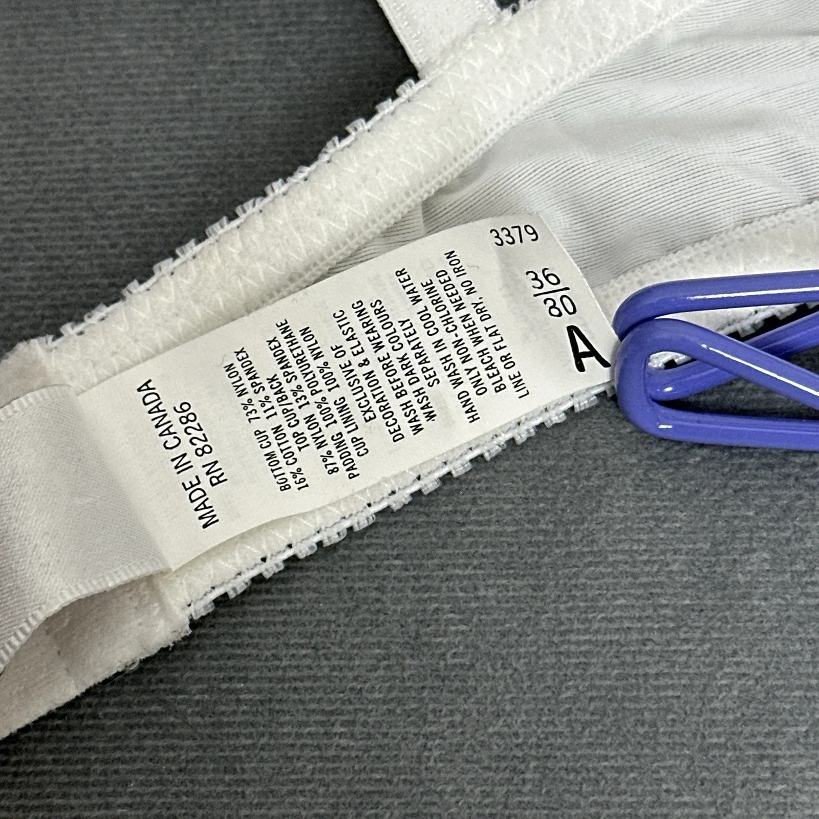 Vintage Vogue Dessous Bra 36A White Lightly Lined Canada 3799 Underwire Size undefined - Image 6