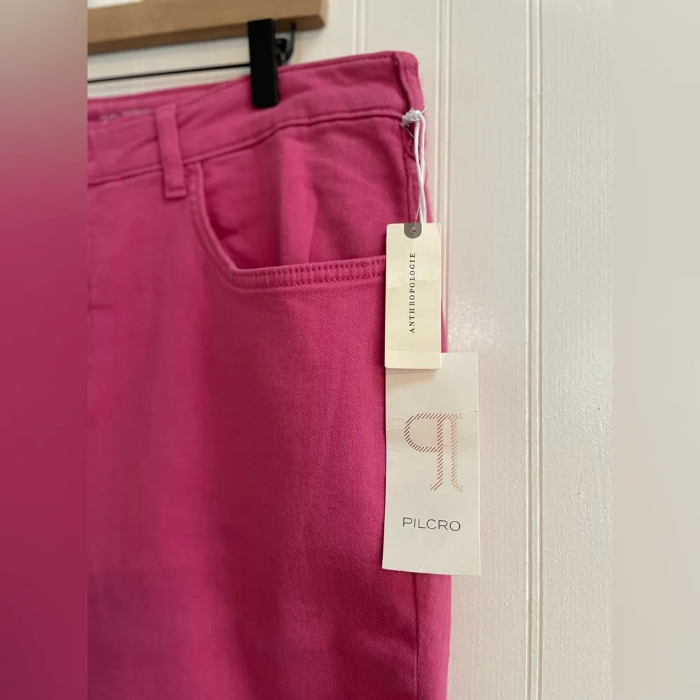 ANTHROPOLOGIE Pilcro The Yaya Mid-Rise Crop Flare Jeans Barbiecore Size 33 NWT - Image 10