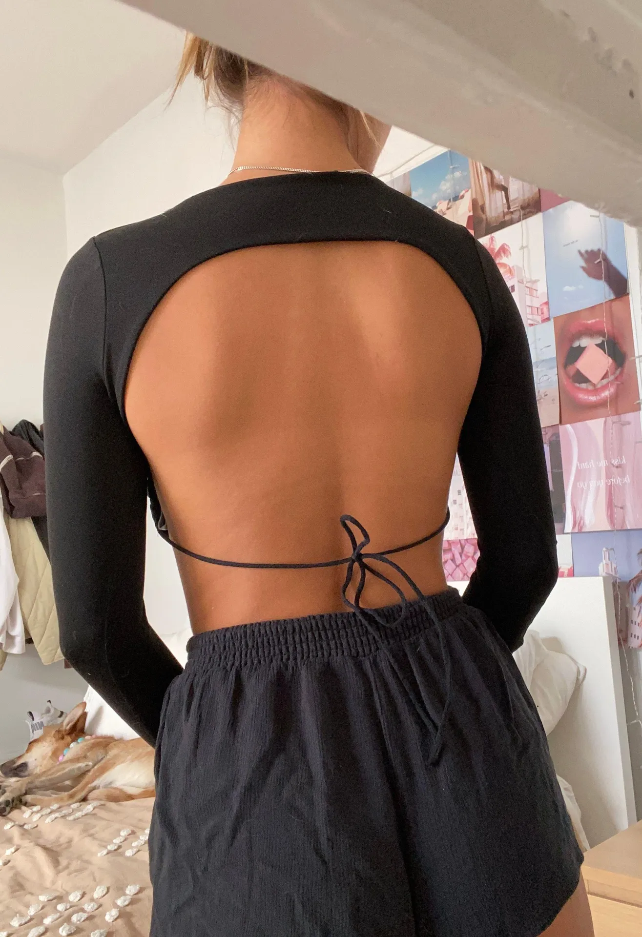 Adika Black Open Back Long Sleeve - Image 2