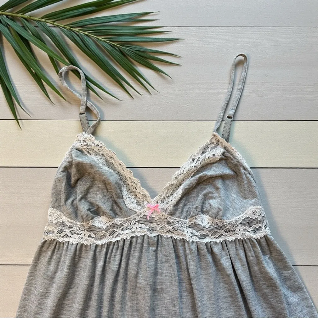 VICTORIA’S SECRET Gray Lace Babydoll Sleep Dress – Size M - Image 2