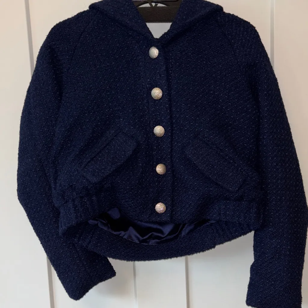 Endless Ross Boucle Tweed Bomber Jacket - Image 4