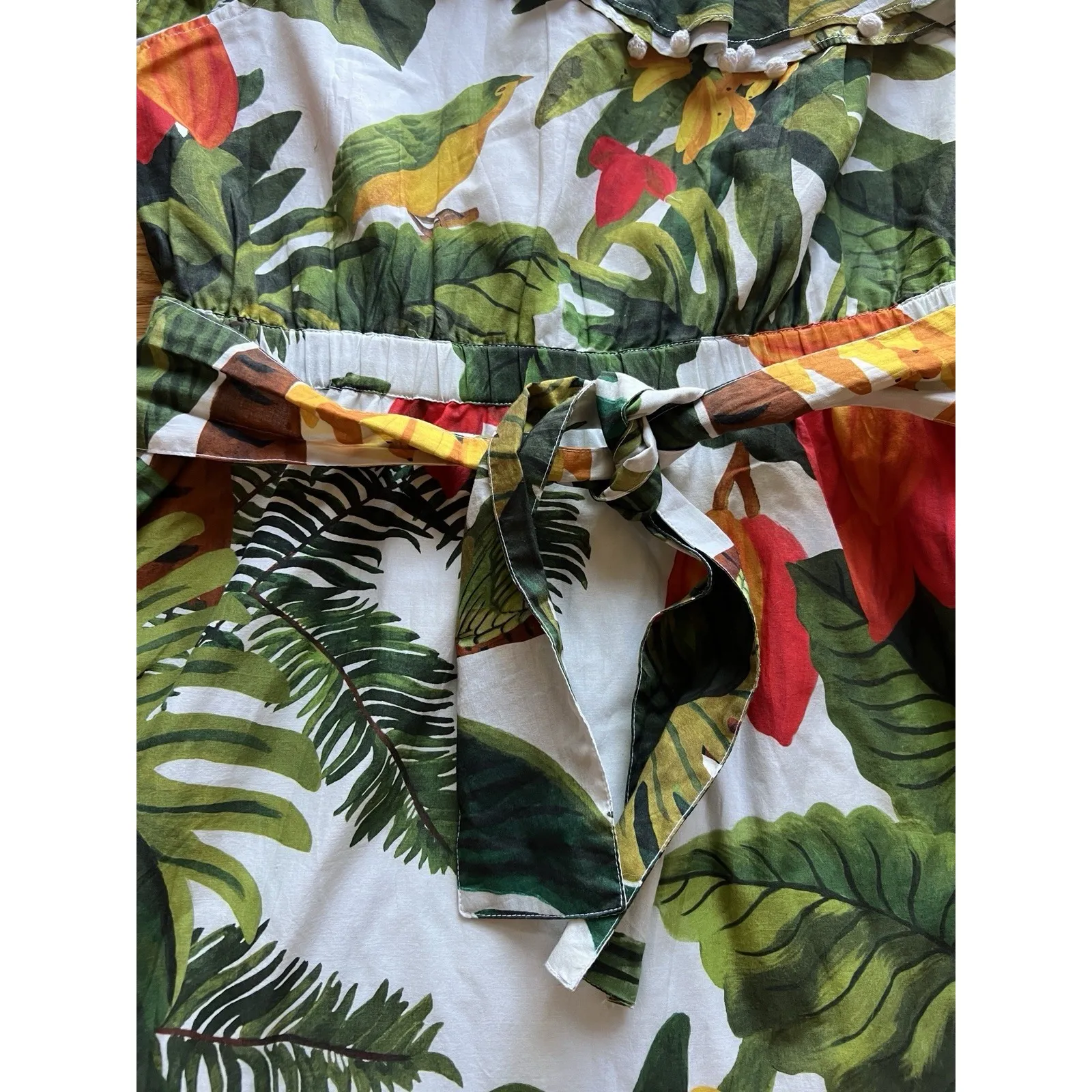 Farm Rio‎ Mixed Flowery Madi Colorful Ruffle One Shoulder Slip Dress Size Med - Image 7