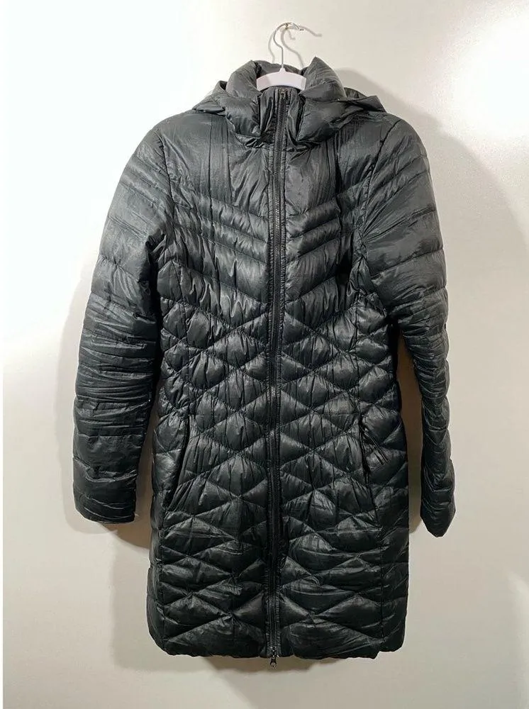Nike Cascade Hooded Tech Down Puffer Black Quilted Coat Women's Medium - Image 2