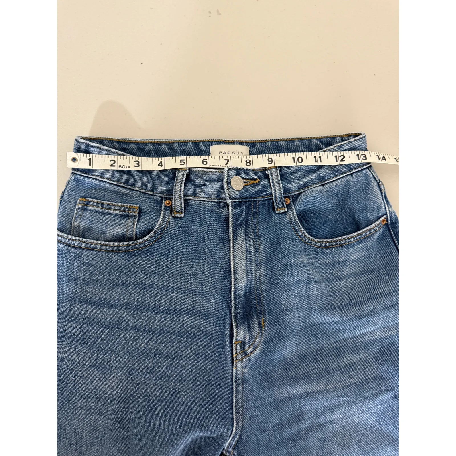 Pacsun 100% Cotton Denim 90's Boyfriend High Rise Relaxed Wide Leg Blue Jeans 27 - Image 6