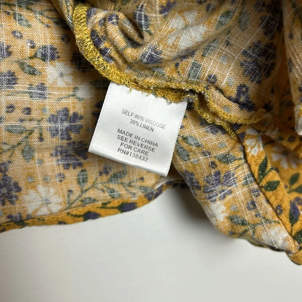 |Yellow Floral Print Spaghetti Strap Tank sz 1x - Image 3