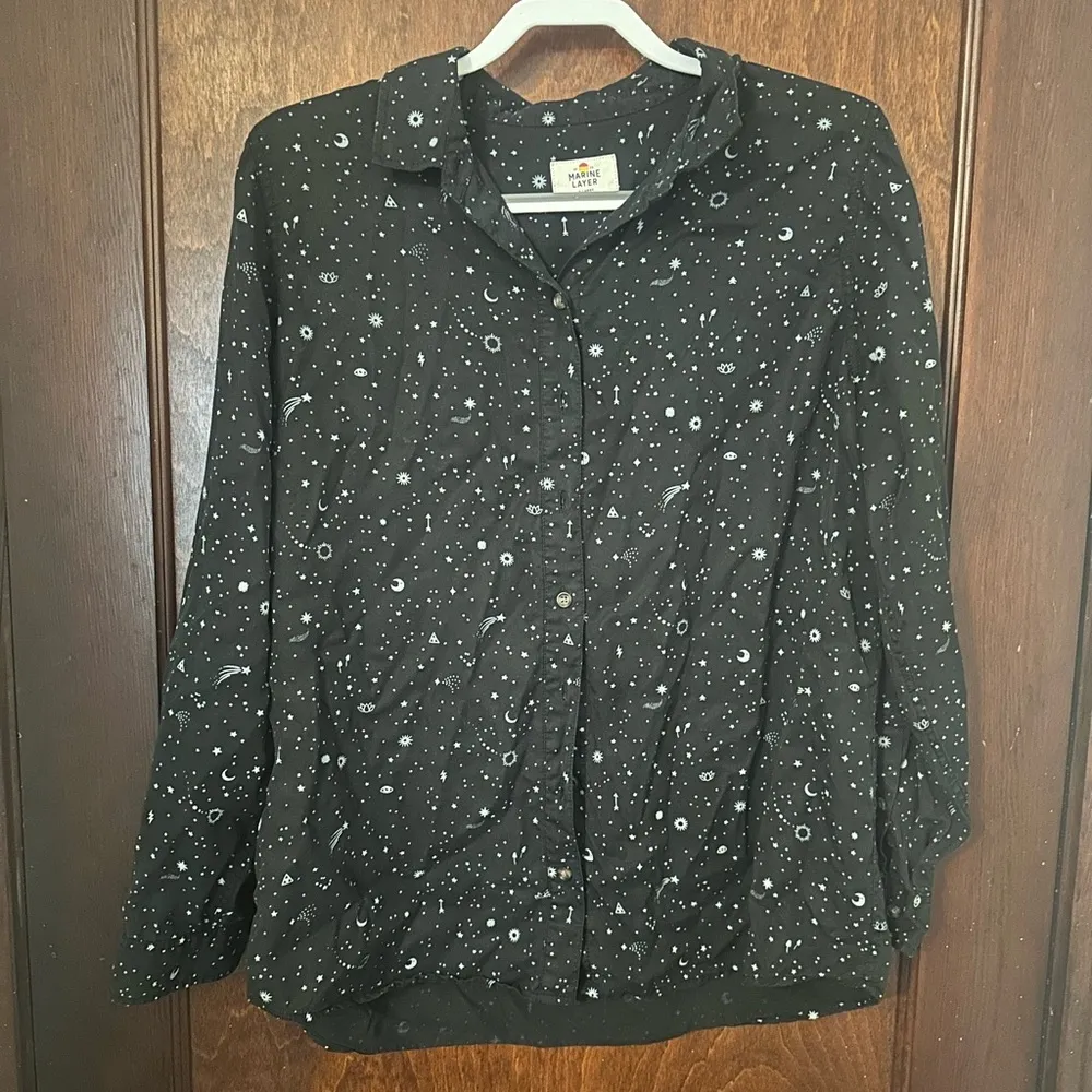 Marine Layer Rebekah Celestial Print Button-Up 
Shirt XL - Image 2