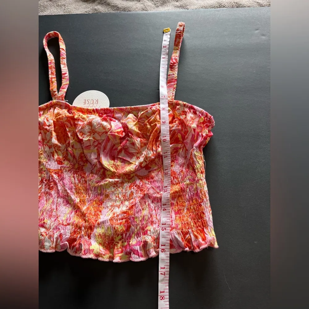 HIPPIE ROSE Tuti Fruiti Ruched Floral Tank Top Women’s Sz Small NWT - Image 8