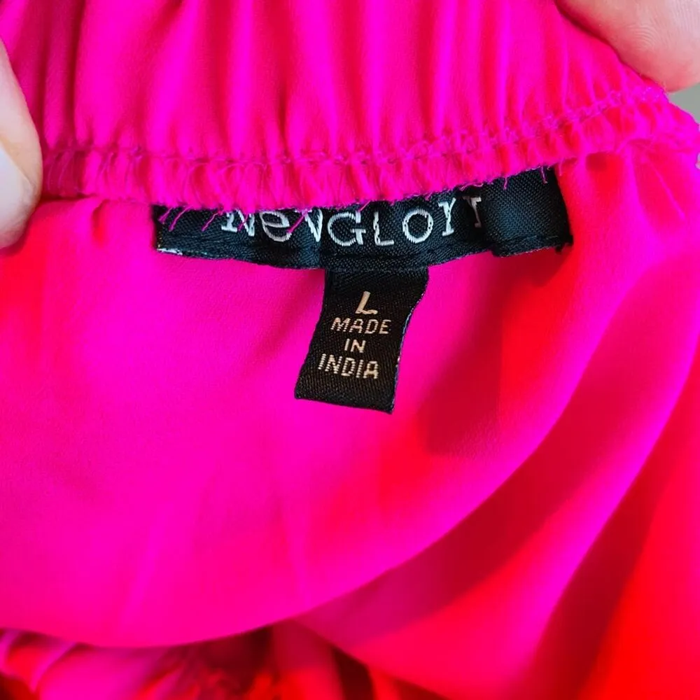 New Glory neon pink off the shoulder blouse - Image 2