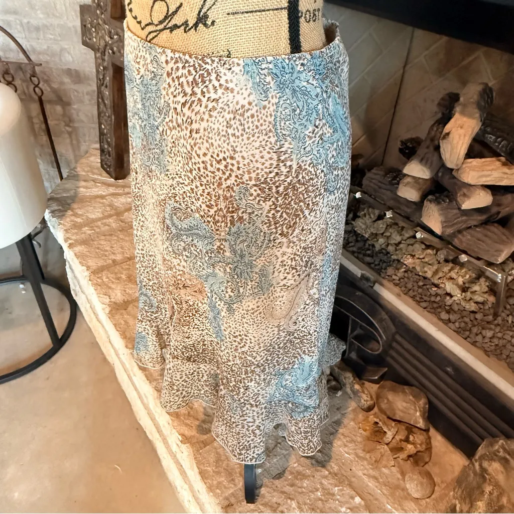 A. Byer Blue and Brown High Low Skirt - Image 11