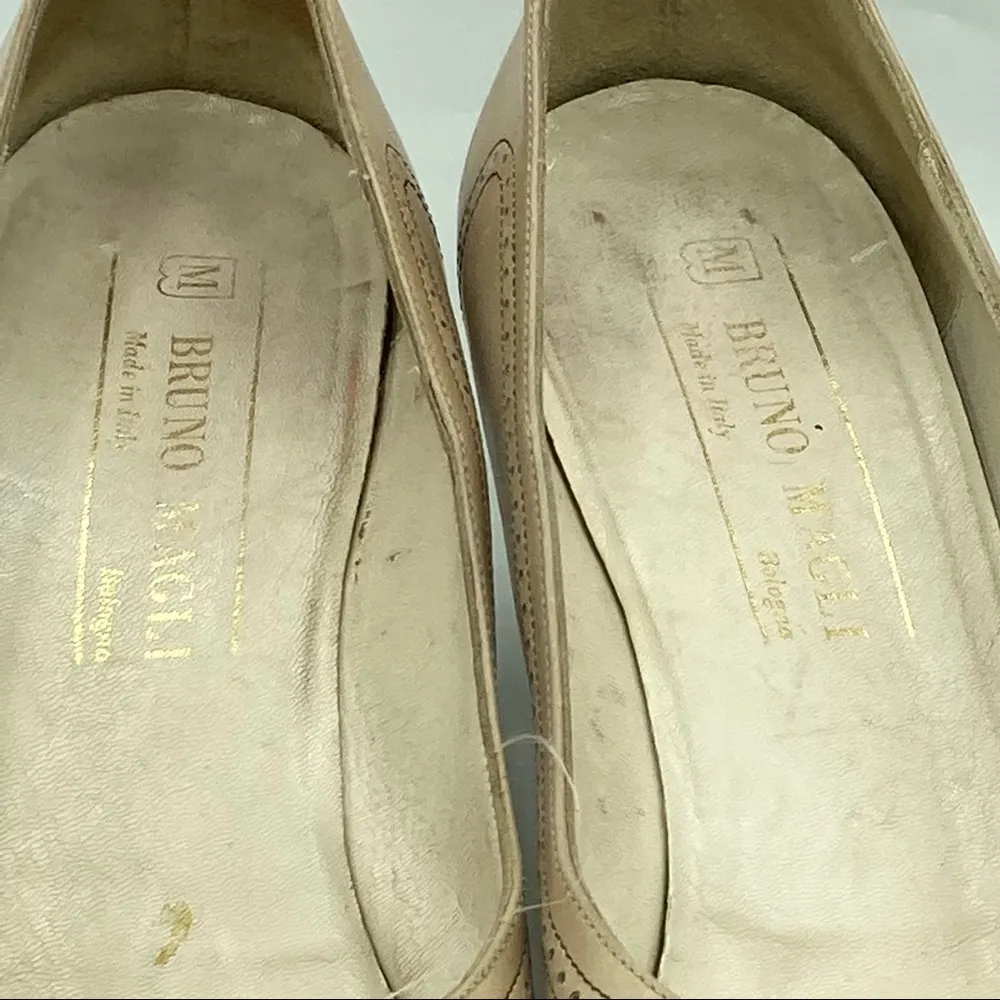 Vintage Bruno Magli kitten Heels TAUPE TAN dress shoes cut outs leather shoes Size 7 - Image 2