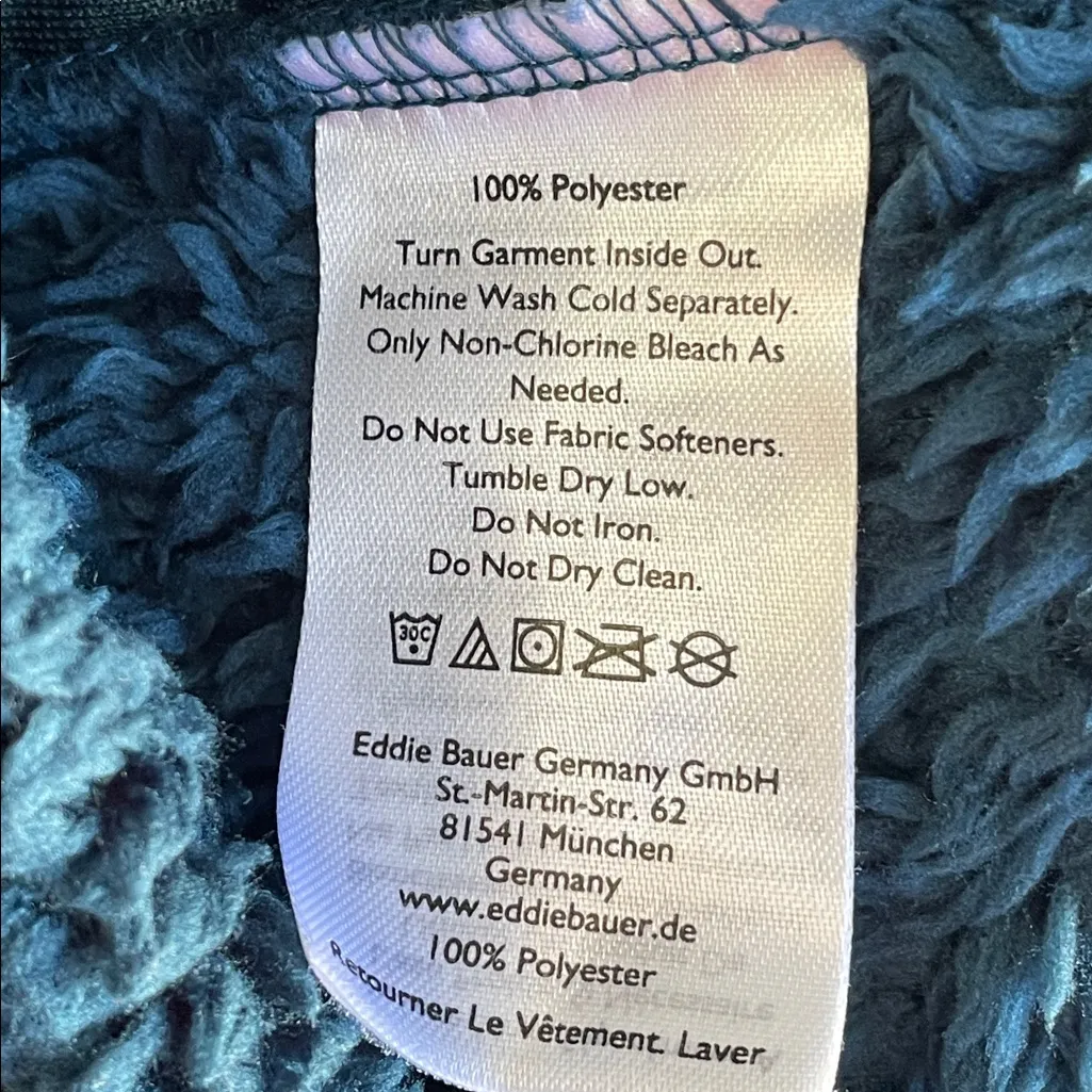 Eddie Bauer Teal Sherpa 1/4 Zip Pullover - Image 5