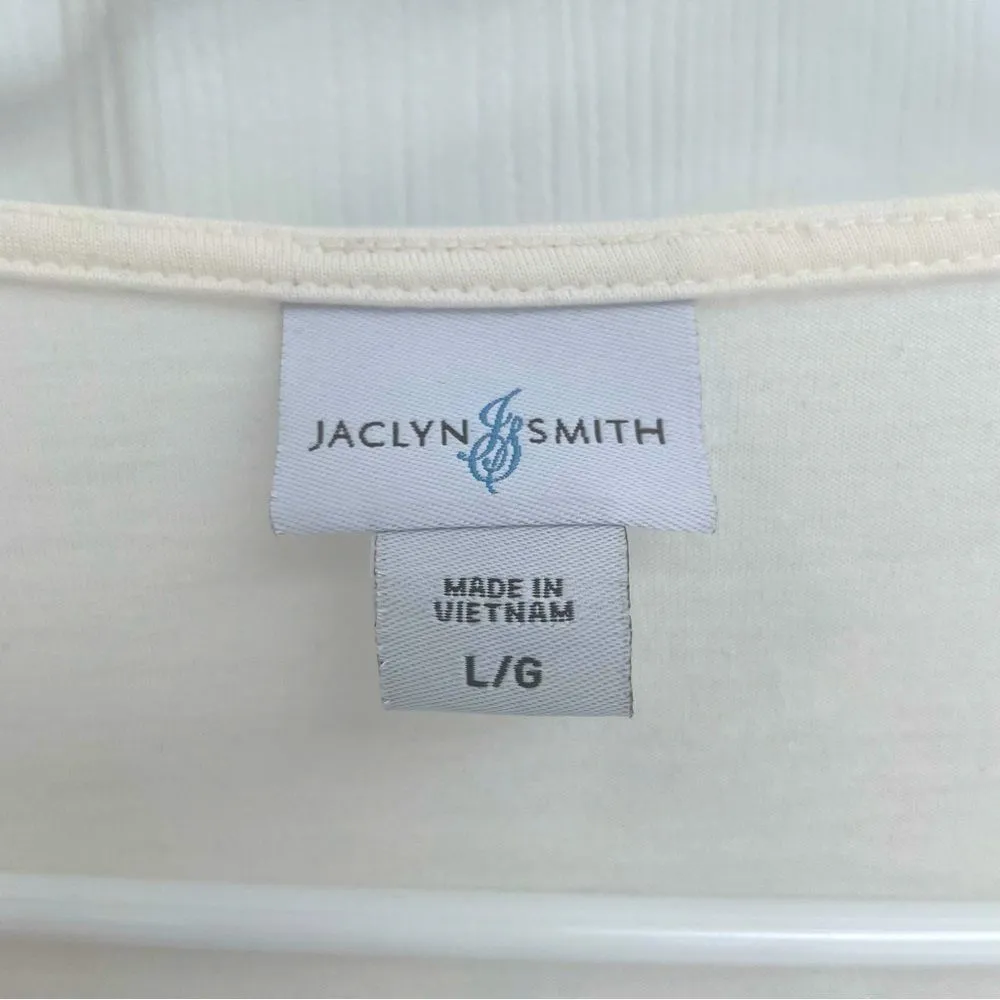 Jaclyn Smith Two in One Off White Crochet Sweater and Tank Top Women’s Size L - Image 4