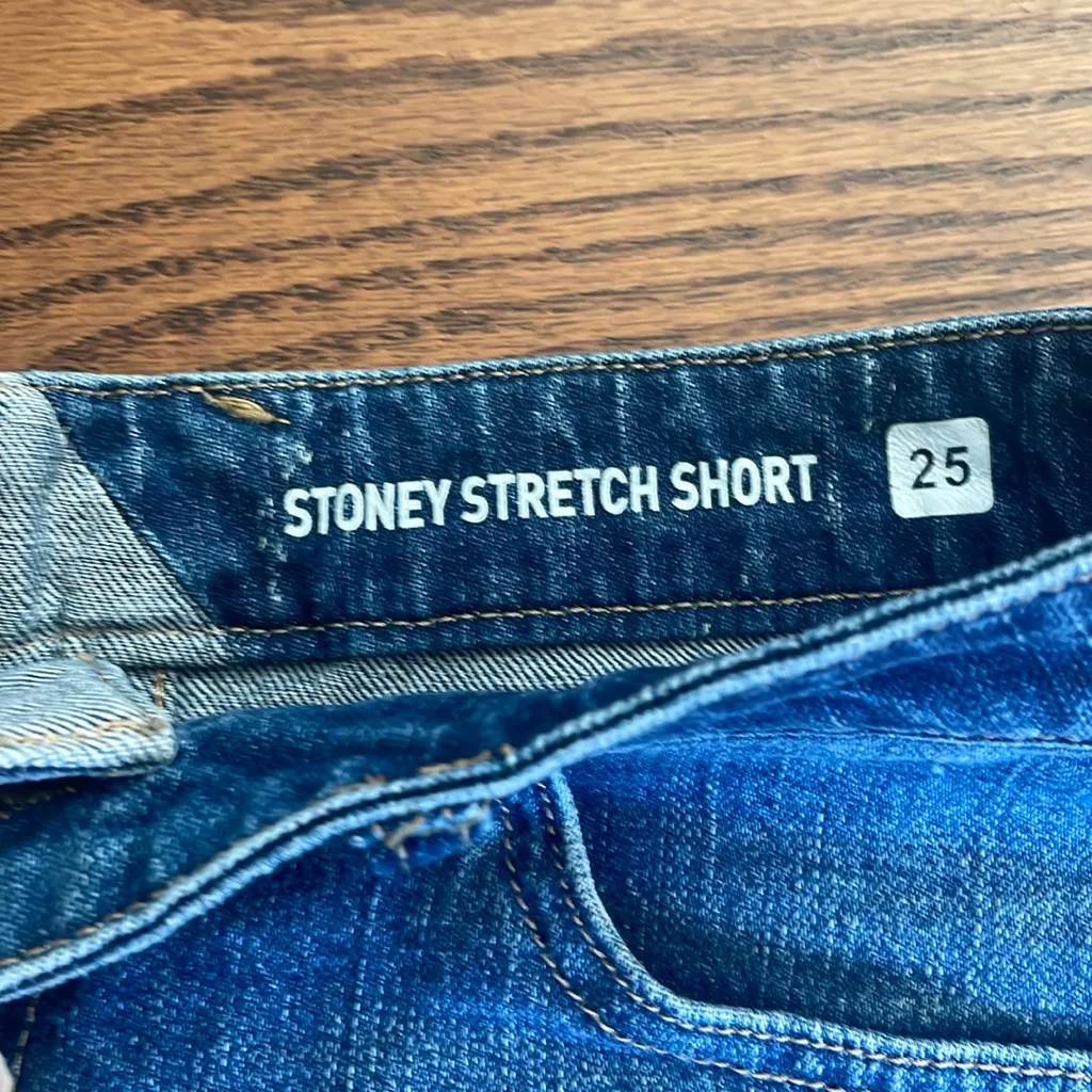 Volcom Stoney Stretch Denim Jean Shorts Medium Wash  Size 25 Short Frayed Cute - Image 5