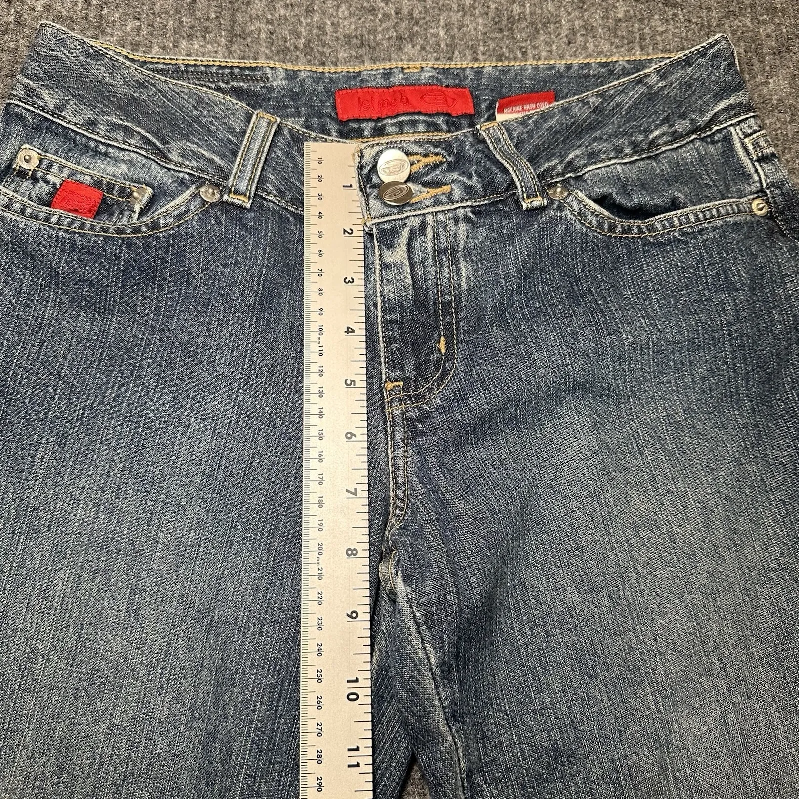 Vtg Let Me B Y2K Women Hip Hop Mid Rise Stretch Flared‎ Blue Denim Jean Size 5 - Image 7