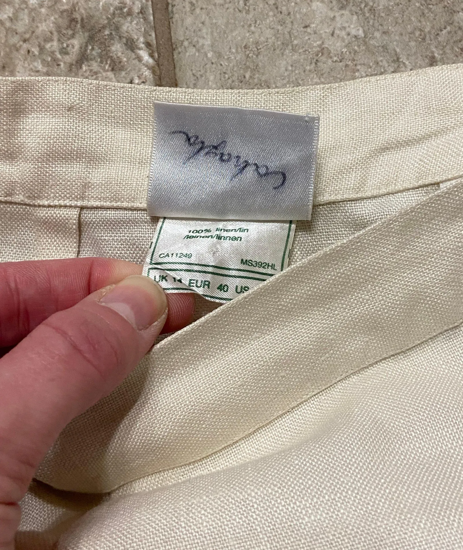 Vintage 90s  White Button Down Linen Skirt 🔥 - Image 6