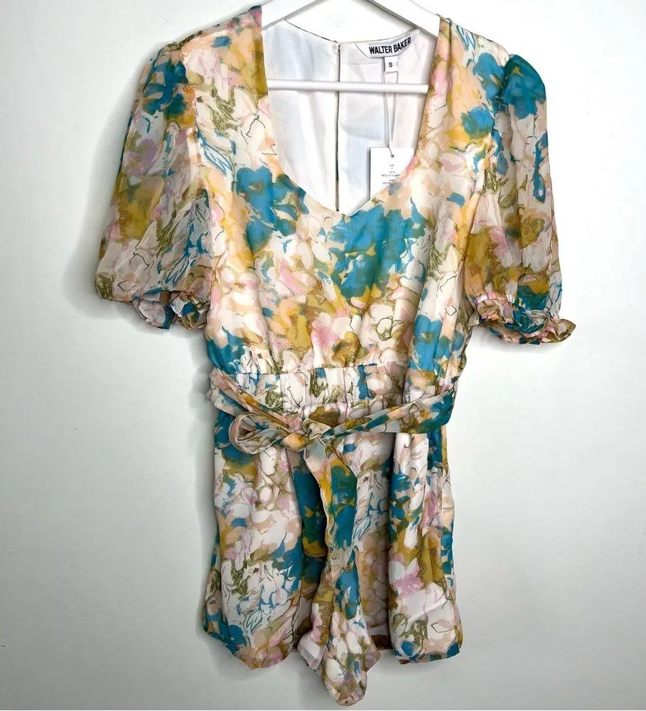 Walter Baker Weslie Romper Water Lillies Size Small - Image 3