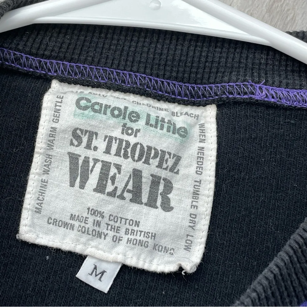 Carole Little Sweatshirt Colorblock Purple (medium) retro vintage crewneck - Image 2