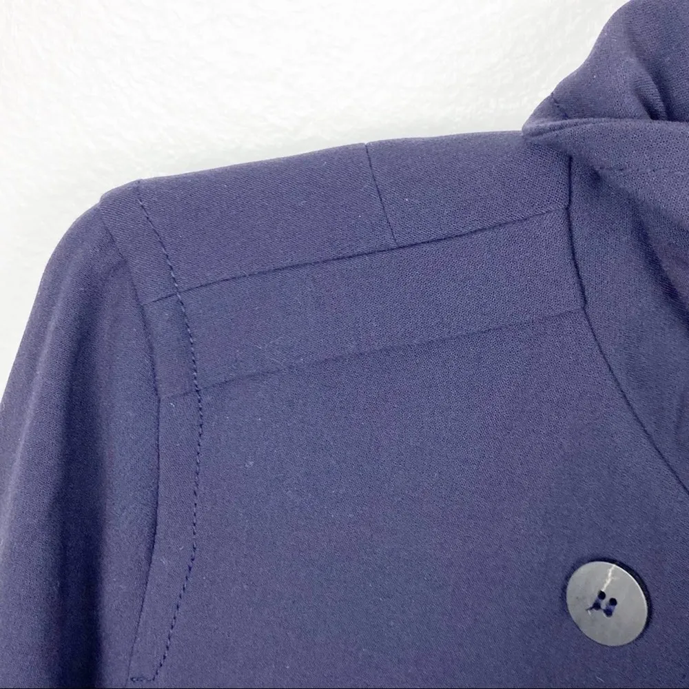 LIZ CLAIBORNE Navy Blue Double Breasted Lined Pea Coat, Size Medium - Image 7