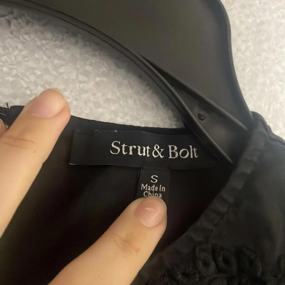 Strut & Bolt Black Babydoll Wednesday Adams Dress Capsule Wardrobe Goth - Image 8