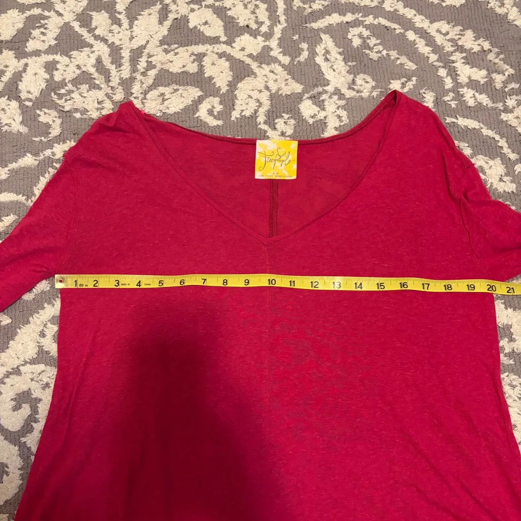 Free People Sahara Top Oversized XS Dahlia Color Gauzy Delicate Whimsy Crop F8 - Image 9