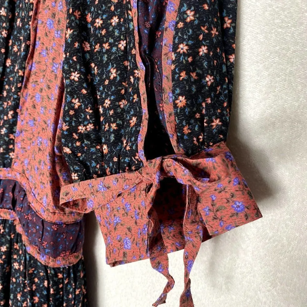 Verona Floral Patchwork A-Line Tiered Midi Dress Multicolor Size 2 - Image 6