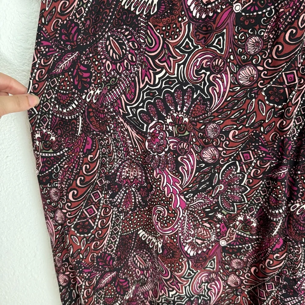 Anthropologie Maeve Lisabetta Maxi Dress Paisley Print Purple Wine Size S - Image 10