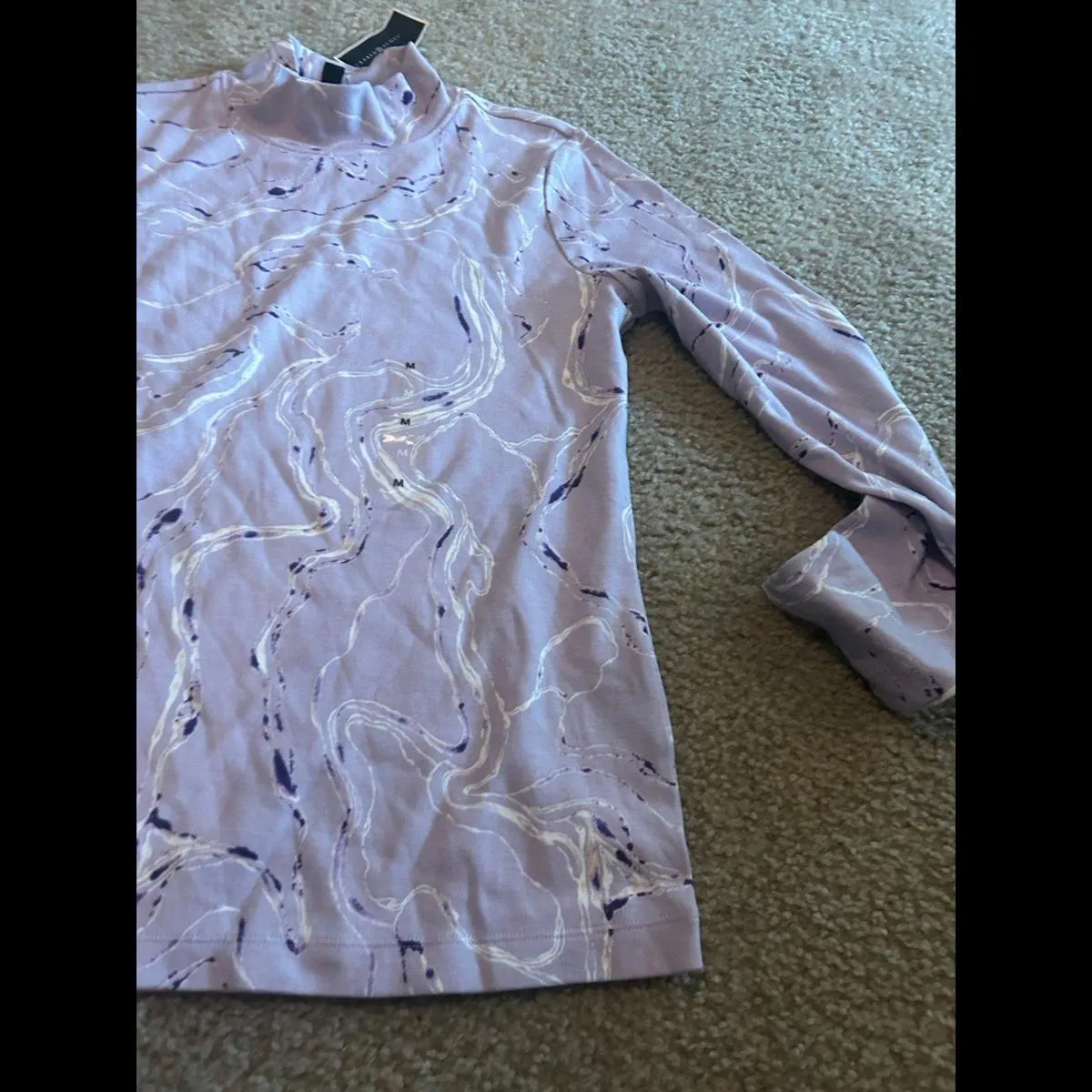 woman top longer neck top shirt fun colors medium Purple - Image 2