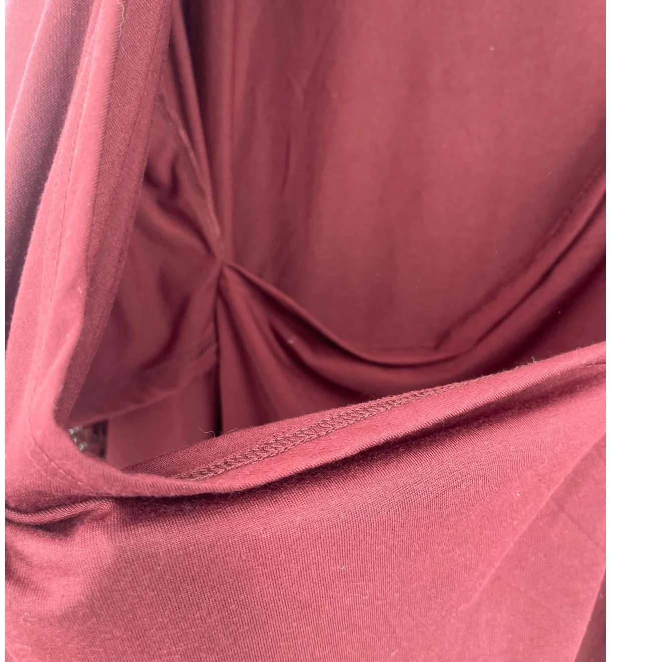 Burgundy Draped Surplice Lace Womens Top Sz 4XL Boho Whimsigoth Fall Draped - Image 6